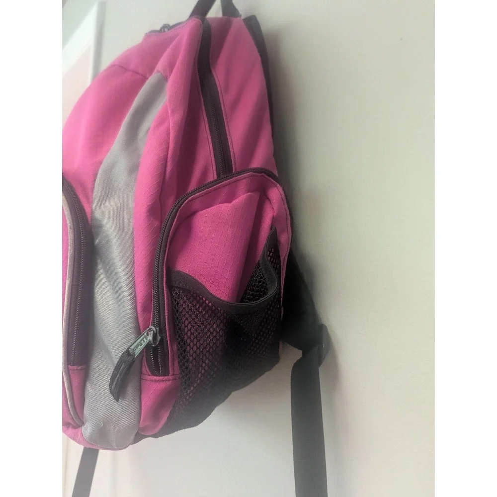 L.L.Bean Pink Butterfly Backpack  Black‎ School Book Bag Travel Daypack Hiking